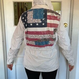 Denim & Supply Ralph Lauren Cream Utility Jacket with Flag Design